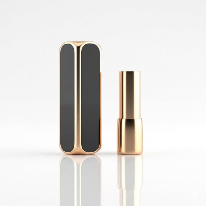 ProductLuxury Square Click-to-Pop Lipstick Tube 12.1mm Custom Empty Cosmetic Lip Balm Case High-End Makeup Packaging Components Wholesale